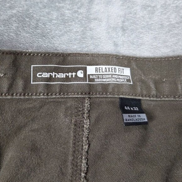 Carhartt Pants Mens 44X32 Moss Green Relaxed Straight Rugged Flex Duck Utility - Picture 2 of 12